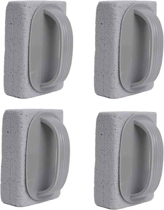 4Pcs Pumice Stone for Cleaning, Pumice Stones for Pool Tile Cleaning Pumice Stone Cleaner Brush with Handle, Pumice Cleaning Stones Scouring Stick Hard Water for Bathtubs Grills Swimming Pools