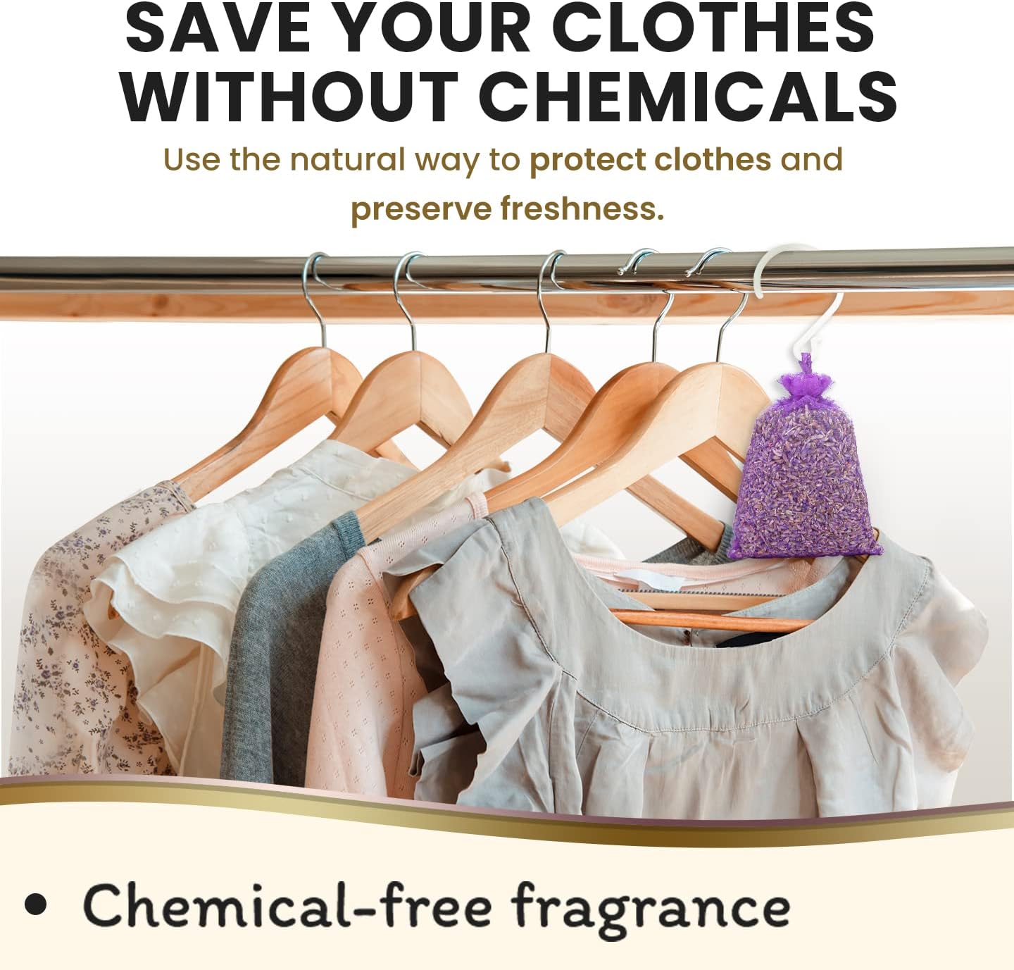 10 Lavender Sachet Bags, Fully Stuffed Scented Sachets with Hanger Hooks, Perfect for Closets, Drawers, Cars, Gym Bags, or Anyplace That Needs to Smell Better