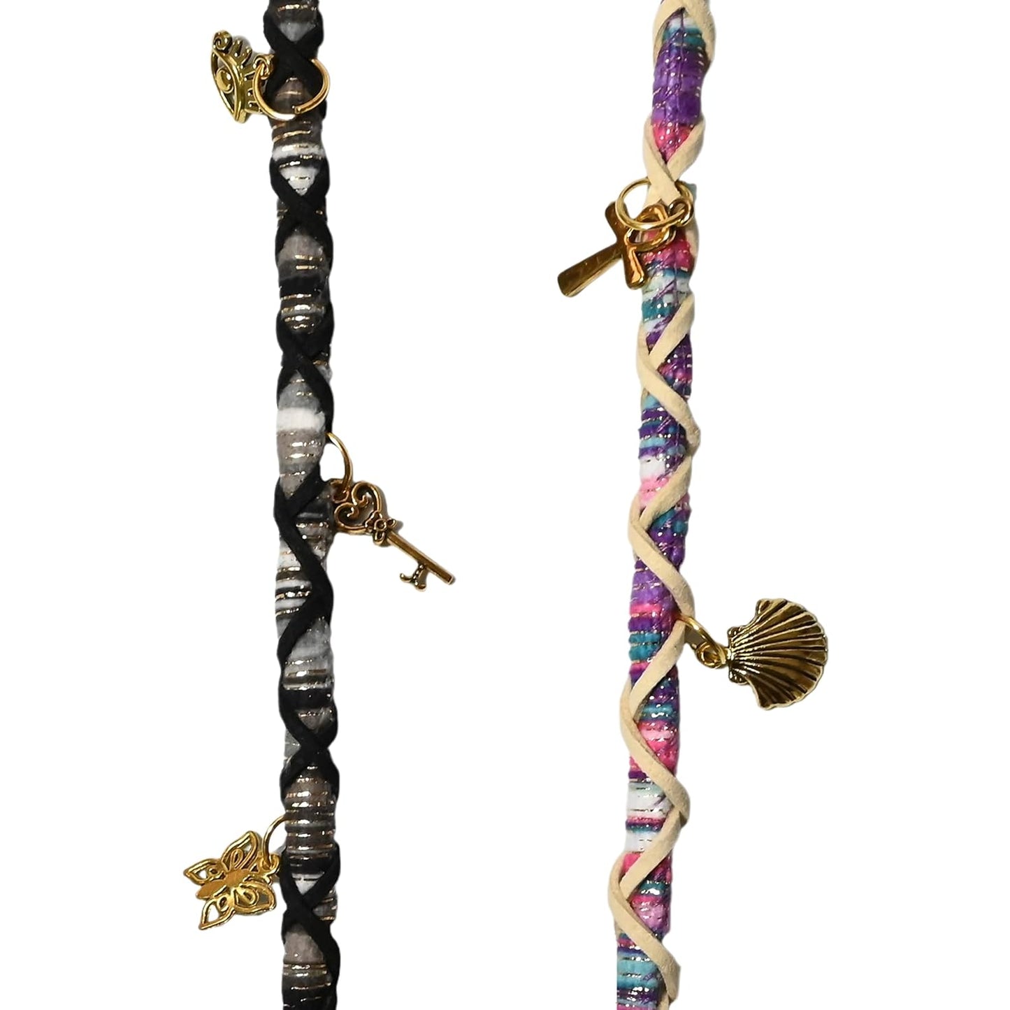 2 PCS Hippie Hair Extension Dreadlocks Hairclip Feather Beads Pendant Dread Wrap Hair Fall Hair Wrap Colorful Accessories for Dreads Braids Curls