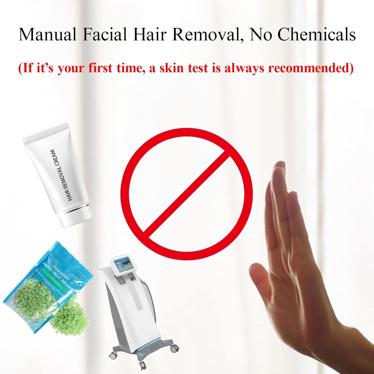 Spring Hair Remover - 4 Pack Stainless Steel Spring Epilator - Facial Hair Remover for Women Face, Chin Hair, Upper Lip Hair, Spring Facial Hair Remover for Women Mustache (Blue)