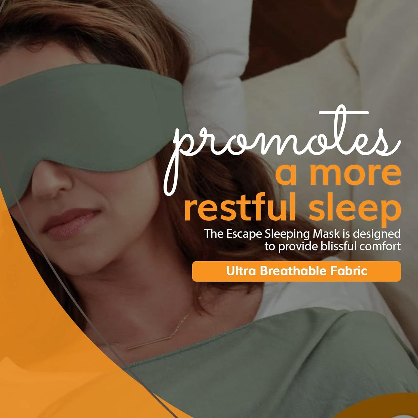 Happyluxe Escape Sleep Mask - Buttery Soft Airplane Eye Mask for Sleeping or Napping in Bed. Machine Washable. - Sage Green, Made in USA