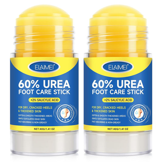 2 PCS Urea Cream 60% Urea Cream 60% Foot Care Stick Deeply Moisturising and Fast Absorbing Gentle Exfoliation For Dry, Cracked Heels & Thickened Skin