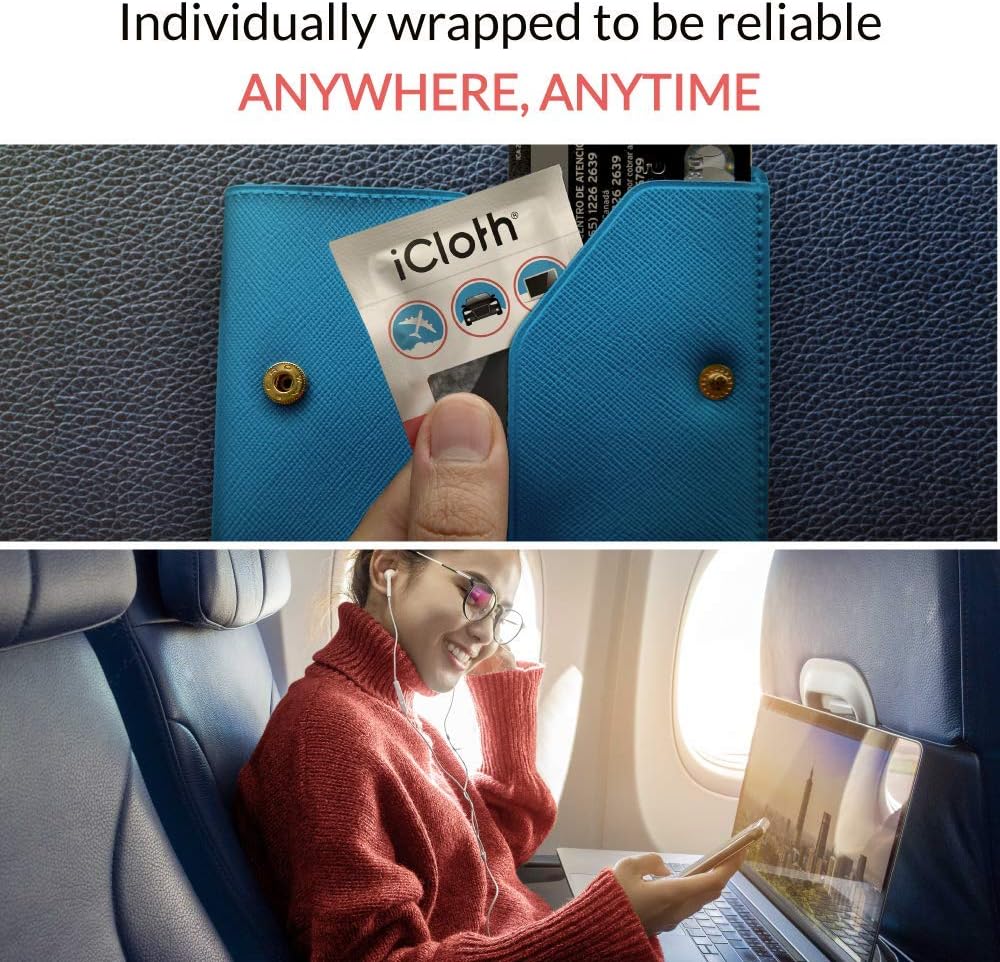 iCloth 70% Isopropyl Alcohol Large Screen and Electronics Wipes, Lint-Free, Streak-Free, Fast-Drying, Removes Dust and Fingerprints (500 Wipes)