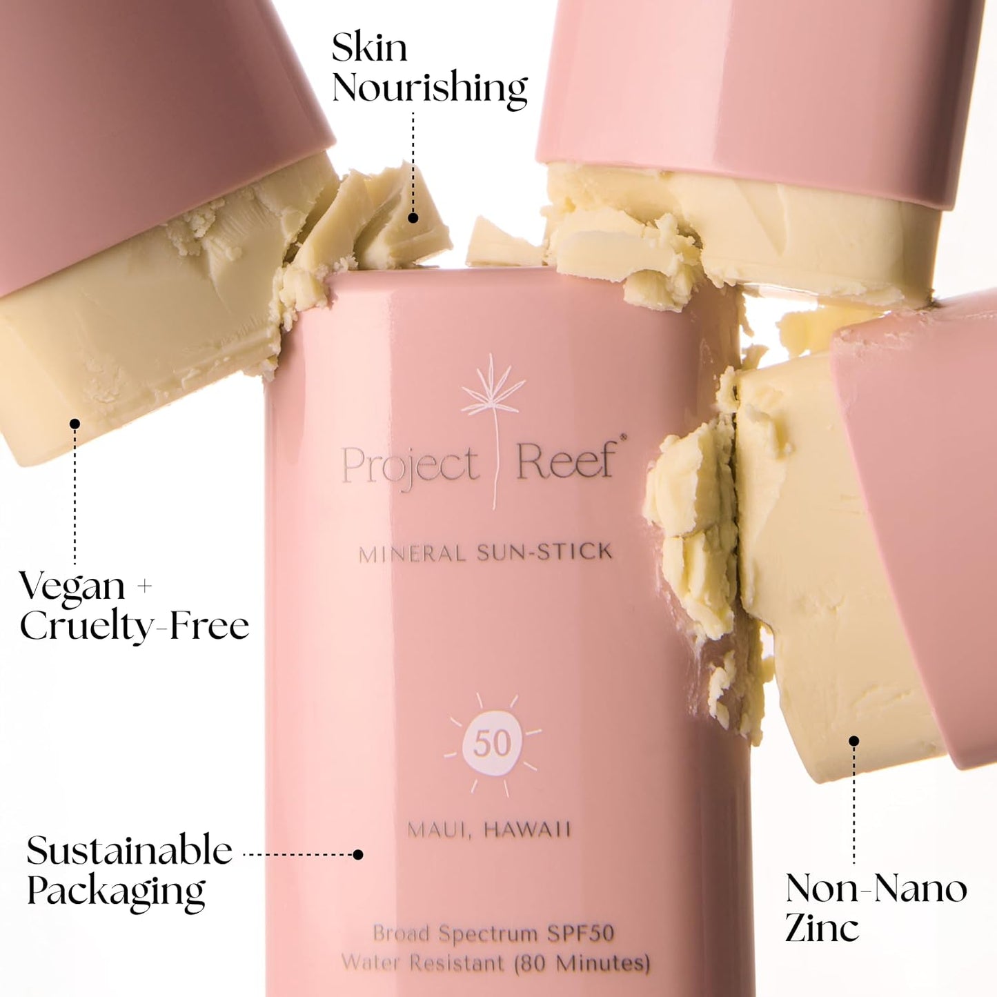 SPF 50 Mineral Sunscreen Stick – Compact SPF Stick, Hawaii Reef Act 104 Compliant, Vegan, Ocean-Friendly, Water-Resistant, 0.5 oz