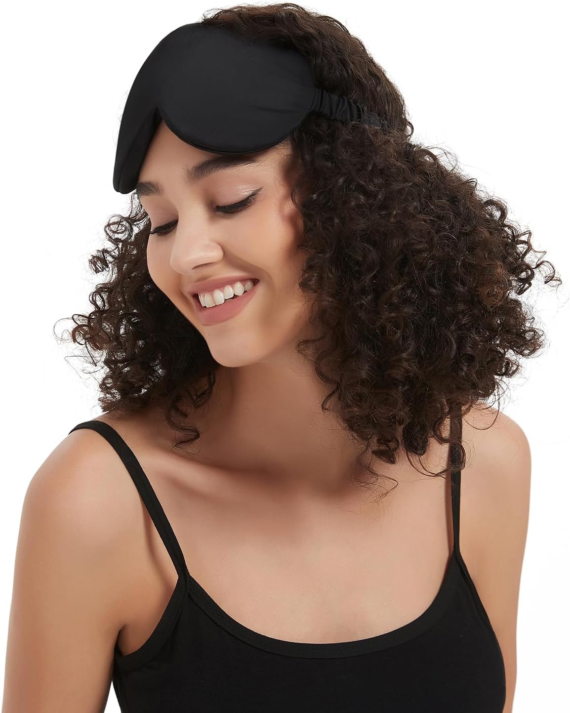 ALASKA BEAR Sleep Mask with Silk-Covered Headband for Hair Care, Silk Eye Mask Comfortable Scrunchy Band Over Ears (Built-in Contour Insert, Luxury 22 Momme)