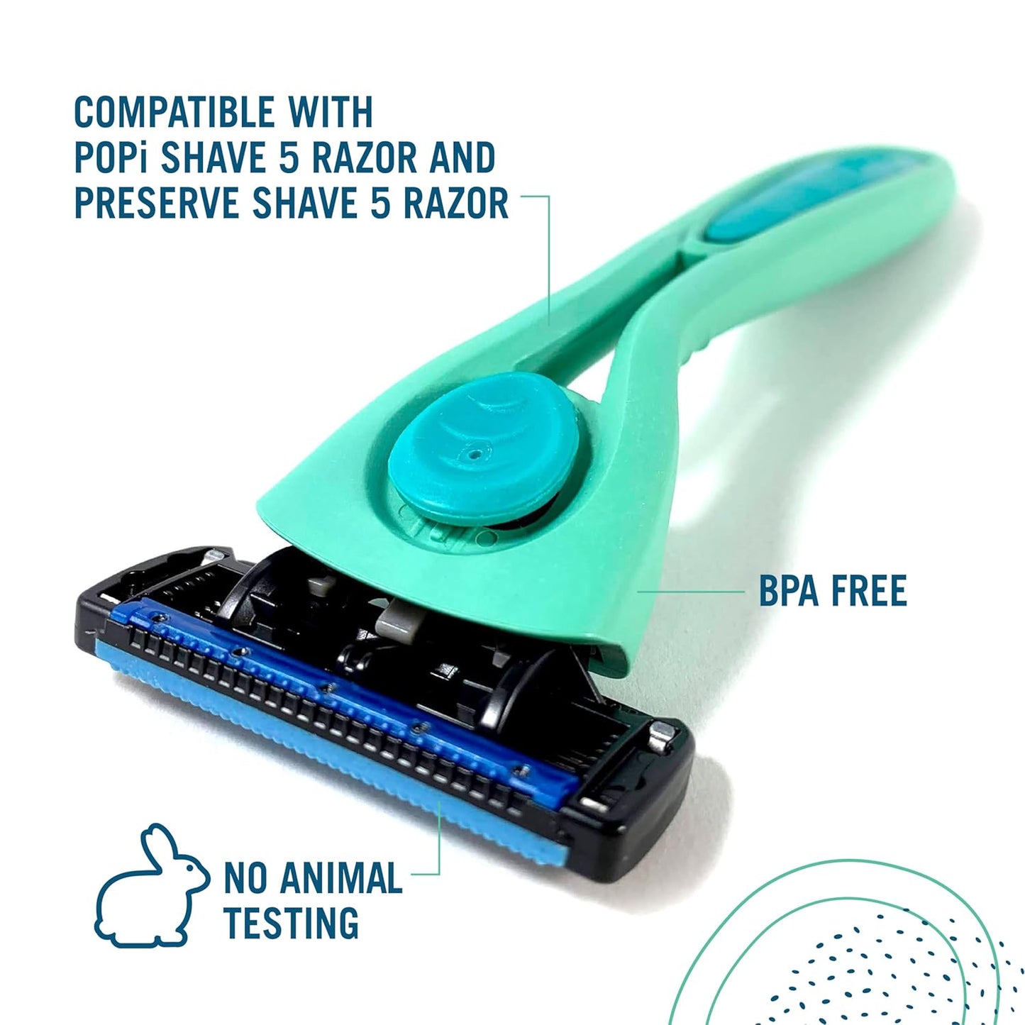 Preserve Shave 5 Five Blade Refillable Razor, Made from Recycled Materials, Poppy Red