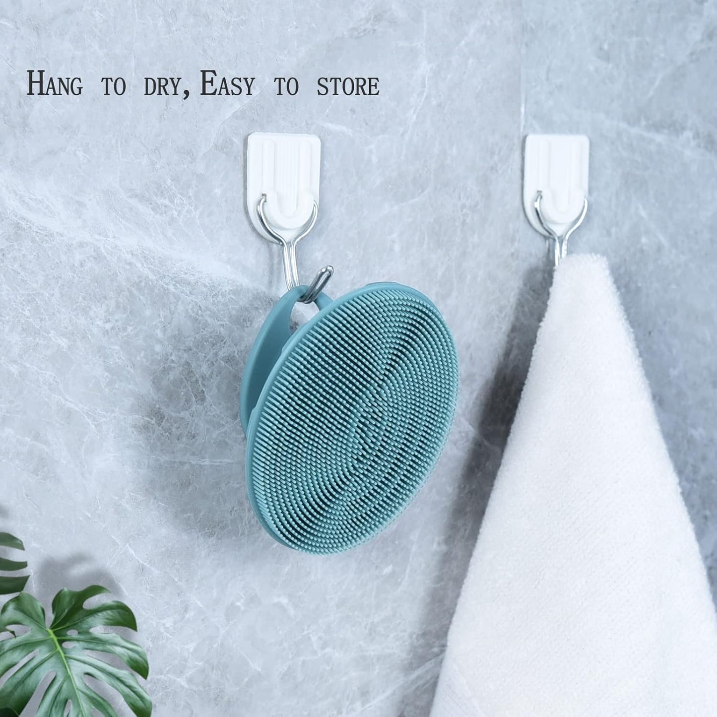 INNERNEED Silicone Face Scrubber, Exfoliating Brush Manual Handheld Facial Cleansing Brush Blackhead Remover, Food-Grade Soft Bristles (Dark Green+Pink)