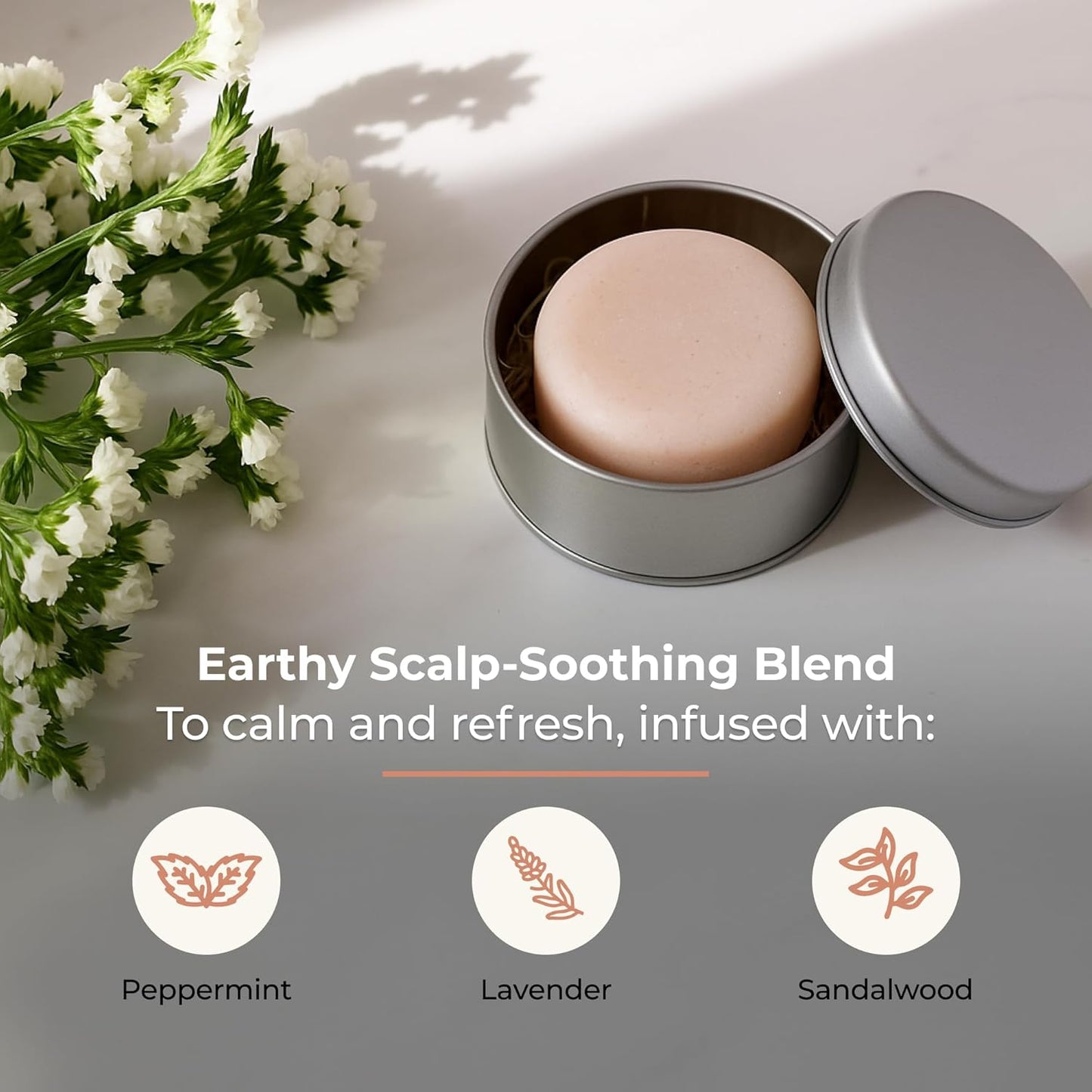 Driftwood Conditioner Bar, Vegan Solid Hair Conditioner for Oily Hair, Dandruff & Scalp Care, with Sandalwood, Lavender, Peppermint, Zero Waste, Travel-Friendly