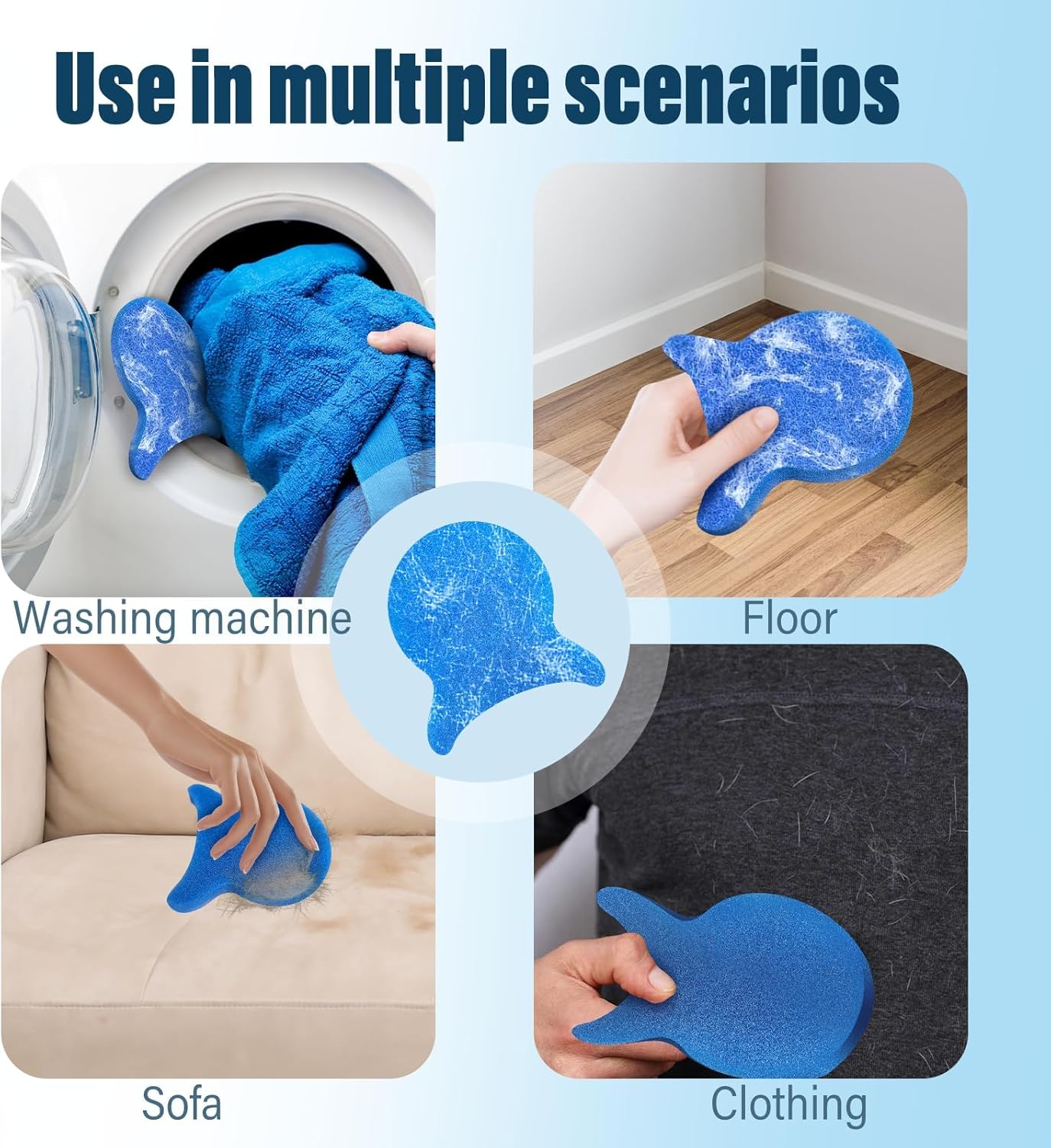 6PCS Reusable Pet Hair Remover for Laundry - Washing Machine Lint Catcher & Dryer Balls, Effectively Removes Dog Cat Hair Fur from Clothing Bedding, Dander Lint Remover Tool,Pet Hair Catcher