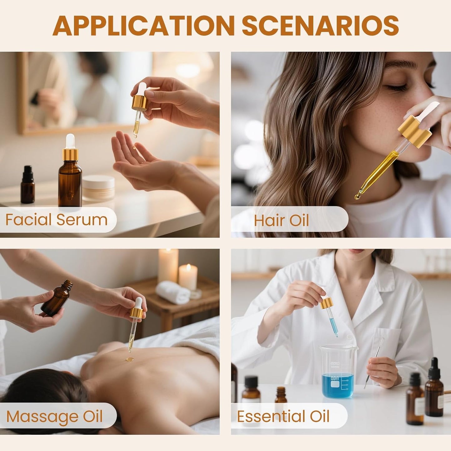 28 Pack 2oz Amber Glass Dropper Bottles Leakproof with Funnels, Eye Droppers, Extra Caps, Labels - Refillable UV Resistant 60ml Empty Bottles for Tinctures, Essential Oils, Beard, Hair Oil