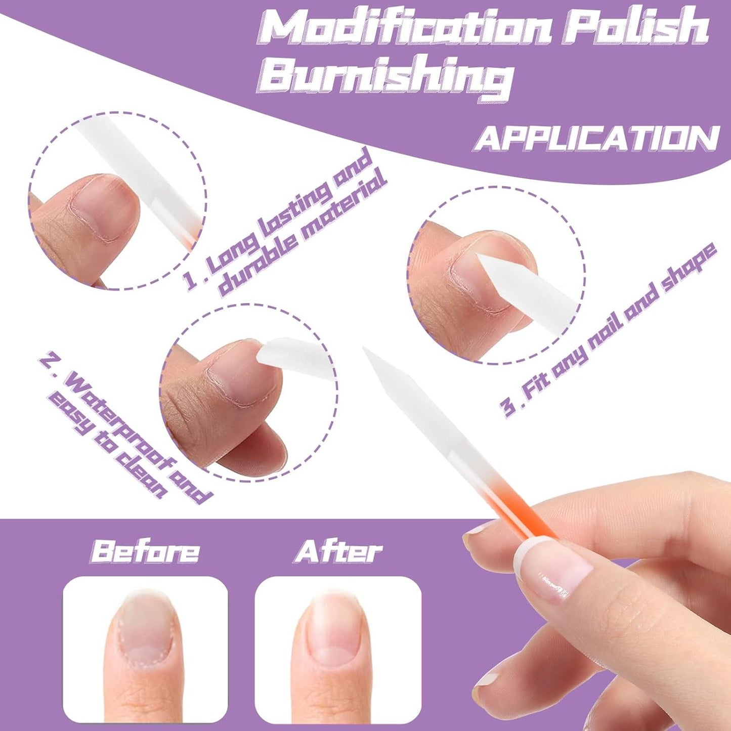 4Pcs Glass Cuticle Pusher, Dual-Ended Manicure Stick, Crystal Cuticle Pusher Glass File, Professional Precision Filing Cuticle Remover, Manicure Pedicure Tools for Nails and Cuticles Care……