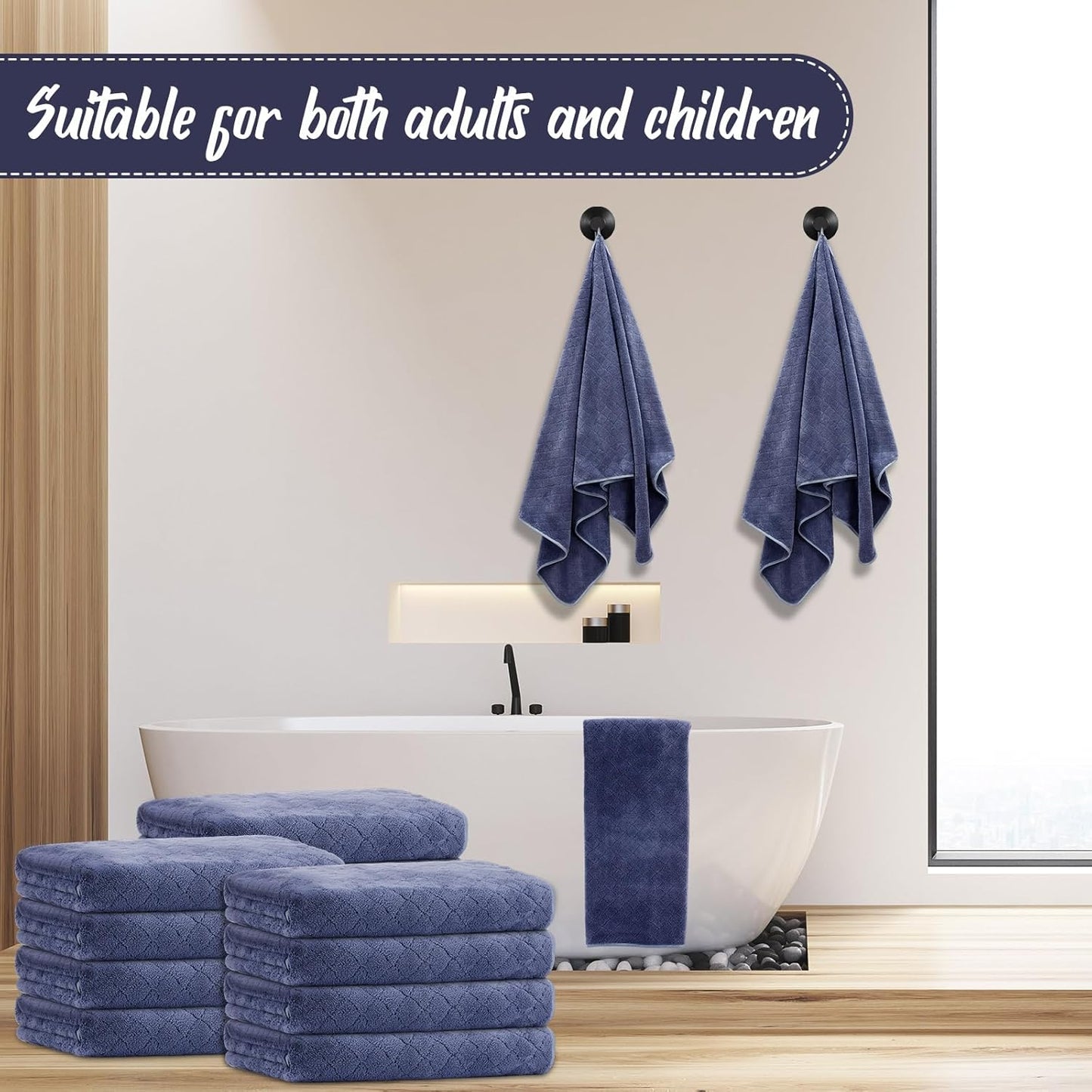 16 Pack Microfiber Bath Towels Bulk 27'' x 60'' Oversized Size Bath Towel Highly Absorbent Extra Large Soft Drying for Shower Beach Salon Winter Sport Spa Gym (Diamond,Light Grey)