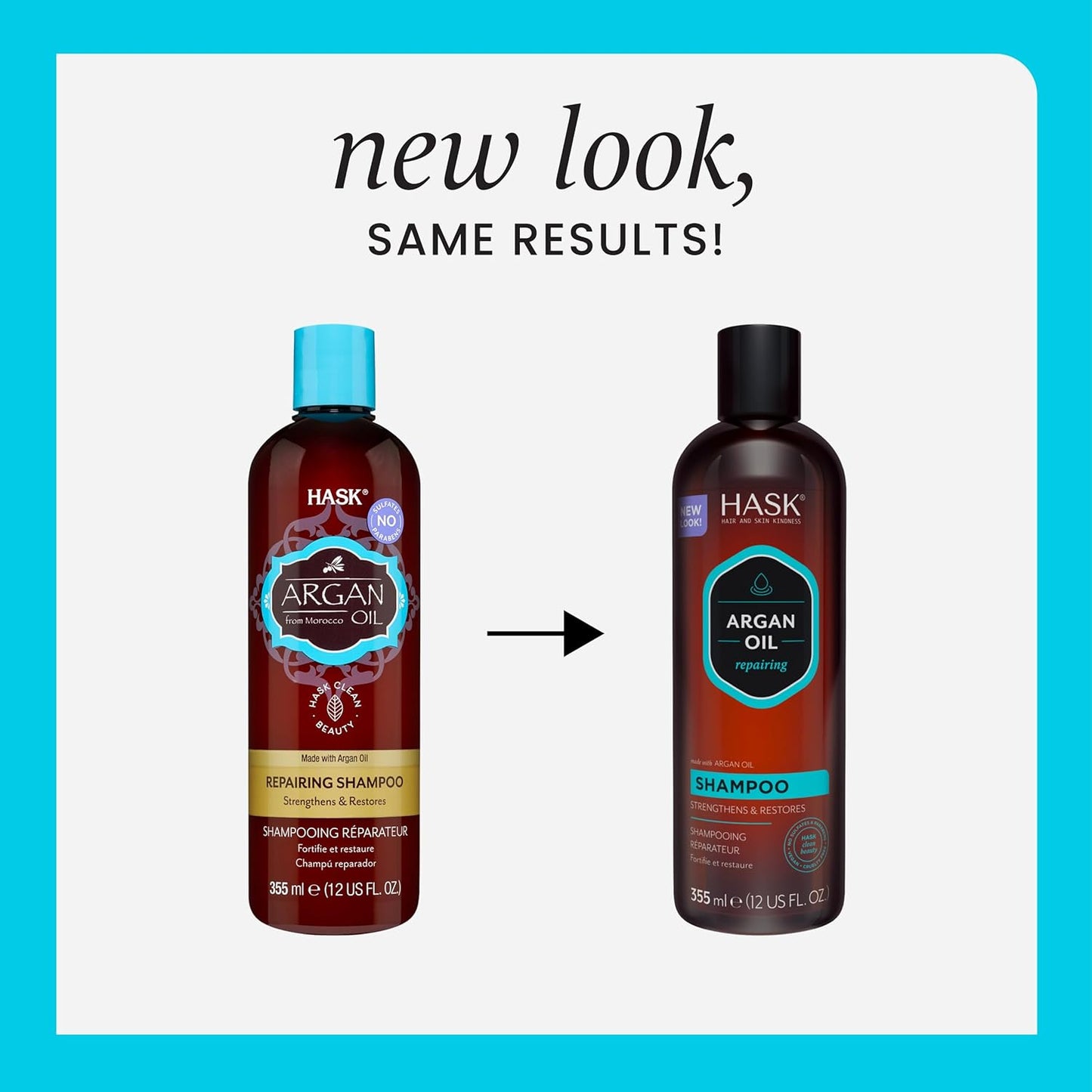 HASK Argan Oil Repairing Shampoo + Conditioner Set | Color Safe, Sulfate-Free, Paraben-Free, Gluten-Free, Cruelty-Free, For All Hair Types | 12oz each