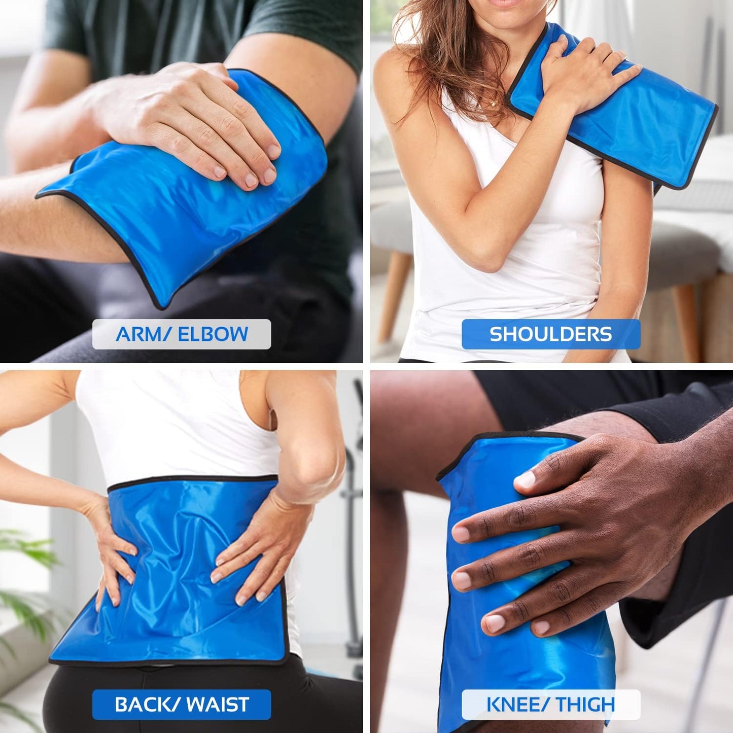 Reusable Ice Packs for Injuries Reusable | 11" x 14.5" - 2 Pack XL | Hot & Cold Pack | Large Ice Pack for Back Pain Relief, Flexible When Frozen | Cold Compress for Back, Knee, and Shoulder Injuries