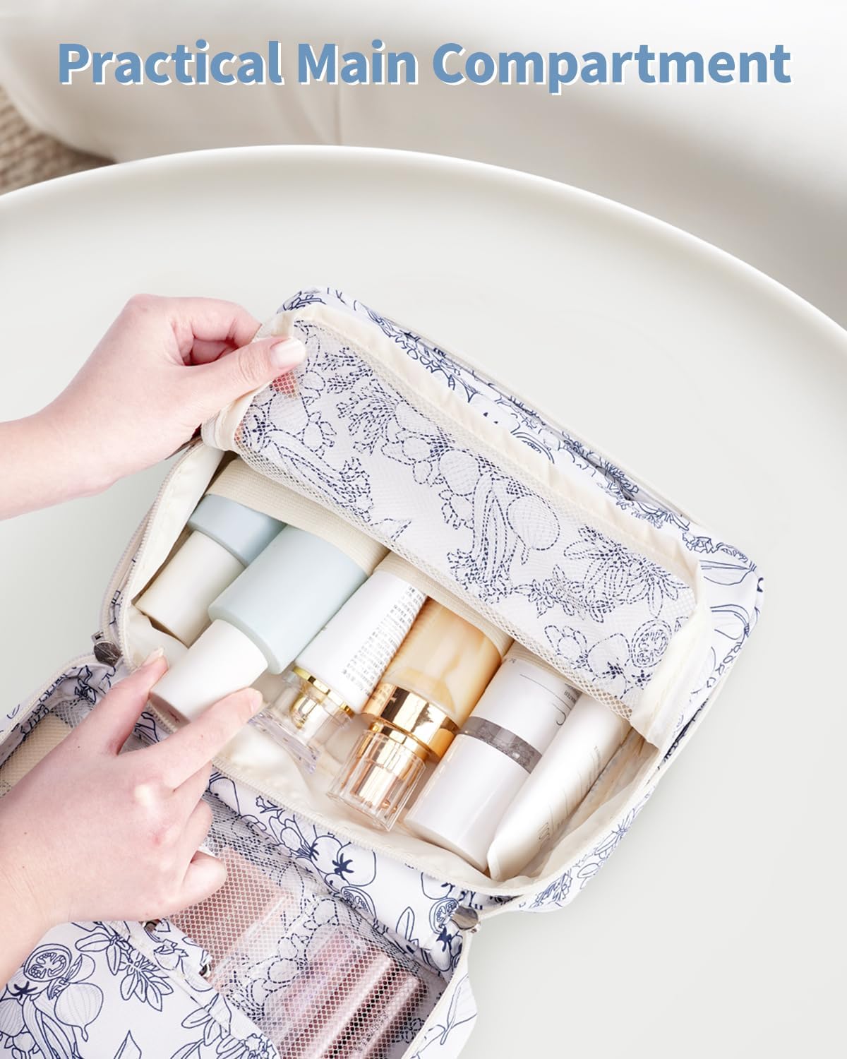 Narwey Small Hanging Travel Toiletry Bag for Women, Travel Bag for Toiletries, Makeup Bag Organizer Cosmetic Bags Make Up Bags for Girls