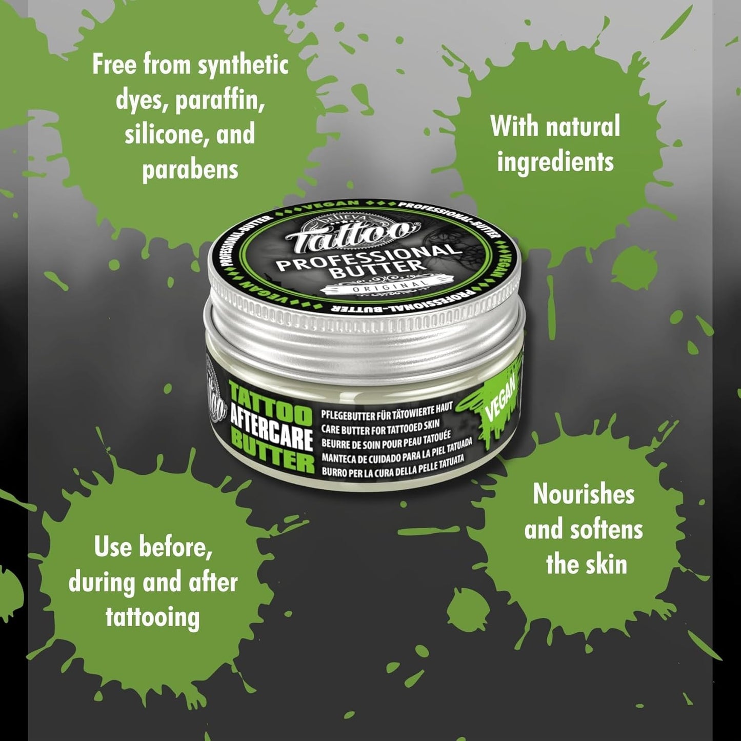 Aftercare Butter – Vegan Tattoo Care Balm for Moisturized & Nourished Skin – 3.38 oz