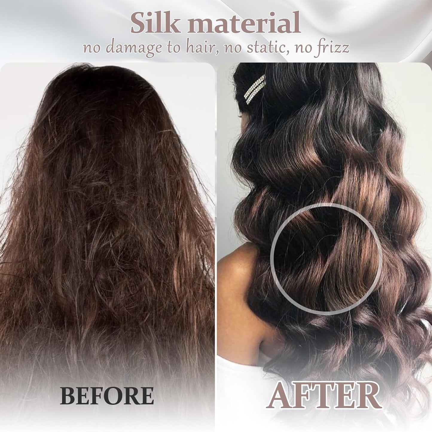 2 Pack 100% Pure Silk Pillowcase for Hair and Skin, Both Sides Mulberry Silk Pillowcases with Hidden Zipper, Cooling Pillowcase 19 Momme, 600 Thread Silk Pillow Cases Queen Size, Gray