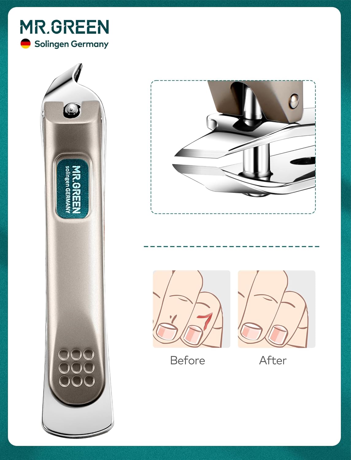 4Pcs Set, Stainless Steel Manicure Pedicure Set, Medical Grade Grooming Kit with Travel Case Gift Box for Man & Woman