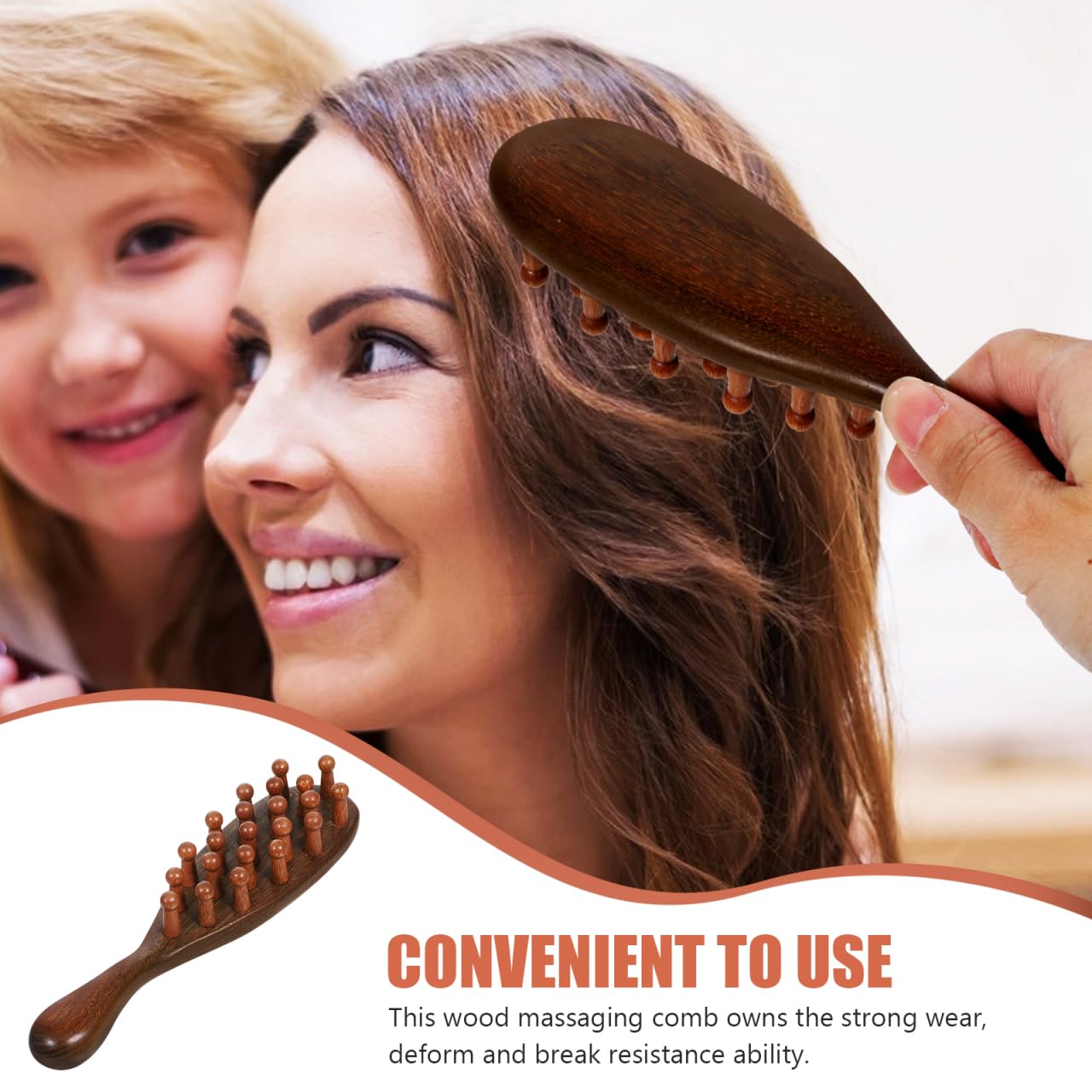 VOSAREA Wooden Massage Comb Wooden Comb Mini Travel Hair Brush Natural Hair Care for Women and Men