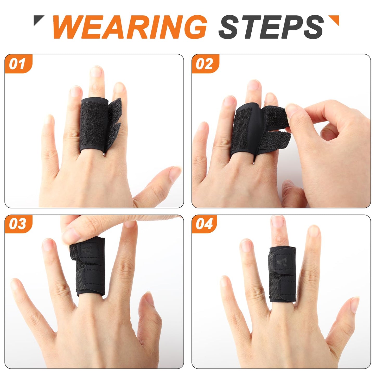 2PCS Finger Splints (No Metal Support) – Adjustable Compression Neoprene Finger Sleeves/Brace for Arthritis, Tendonitis & Pain Relief, Elastic Buddy Straps for Sports (Basketball, Tennis, Volleyball, Badminton) – Single Finger Design, S