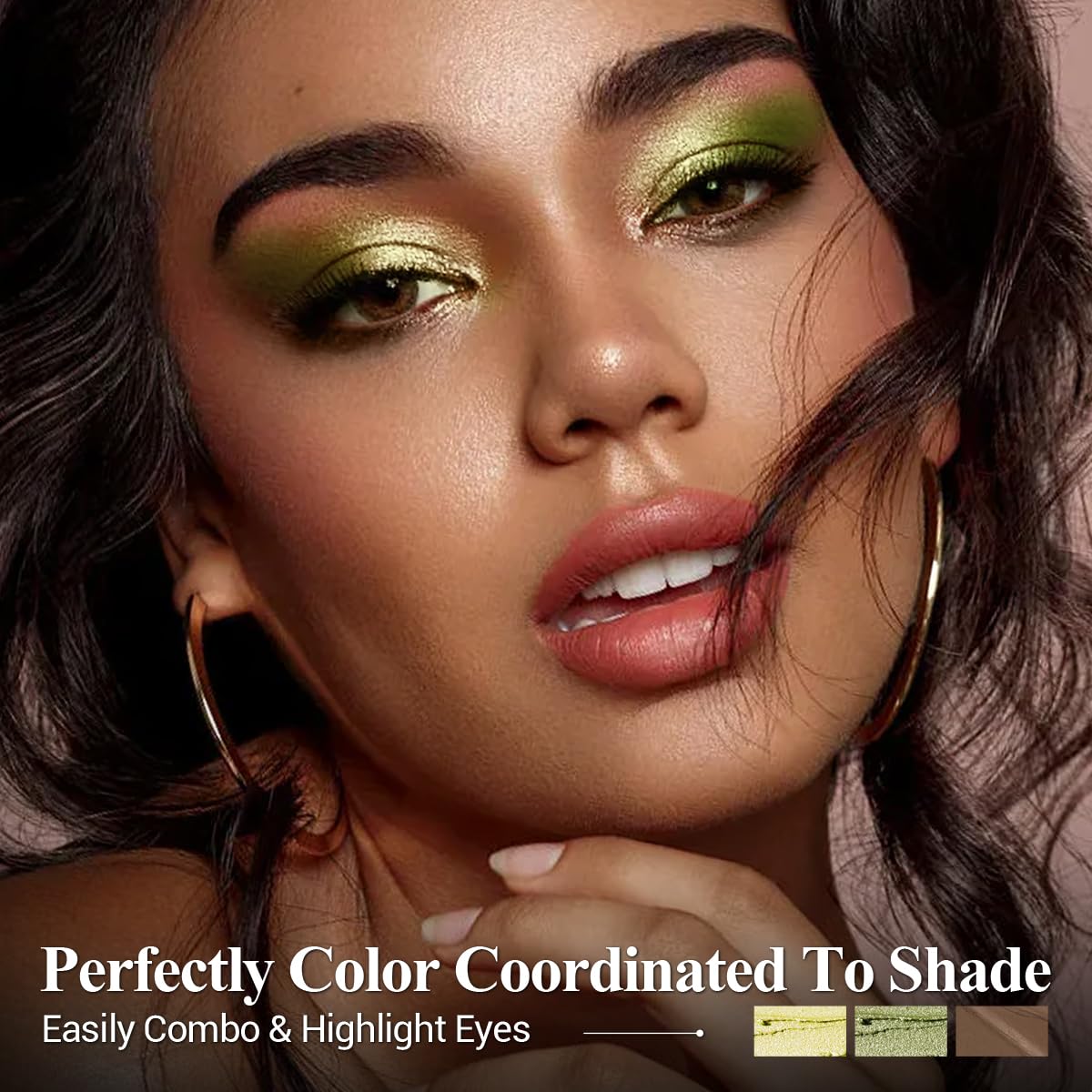 FIREFLIES LIGHT Eyeshadow Stick Makeup 6PCS Set, Green Metallic Shimmer Matte Cream Eye Shadow Eyeliner Brightener Pencil Crayon - FIREFLIES LIGHT