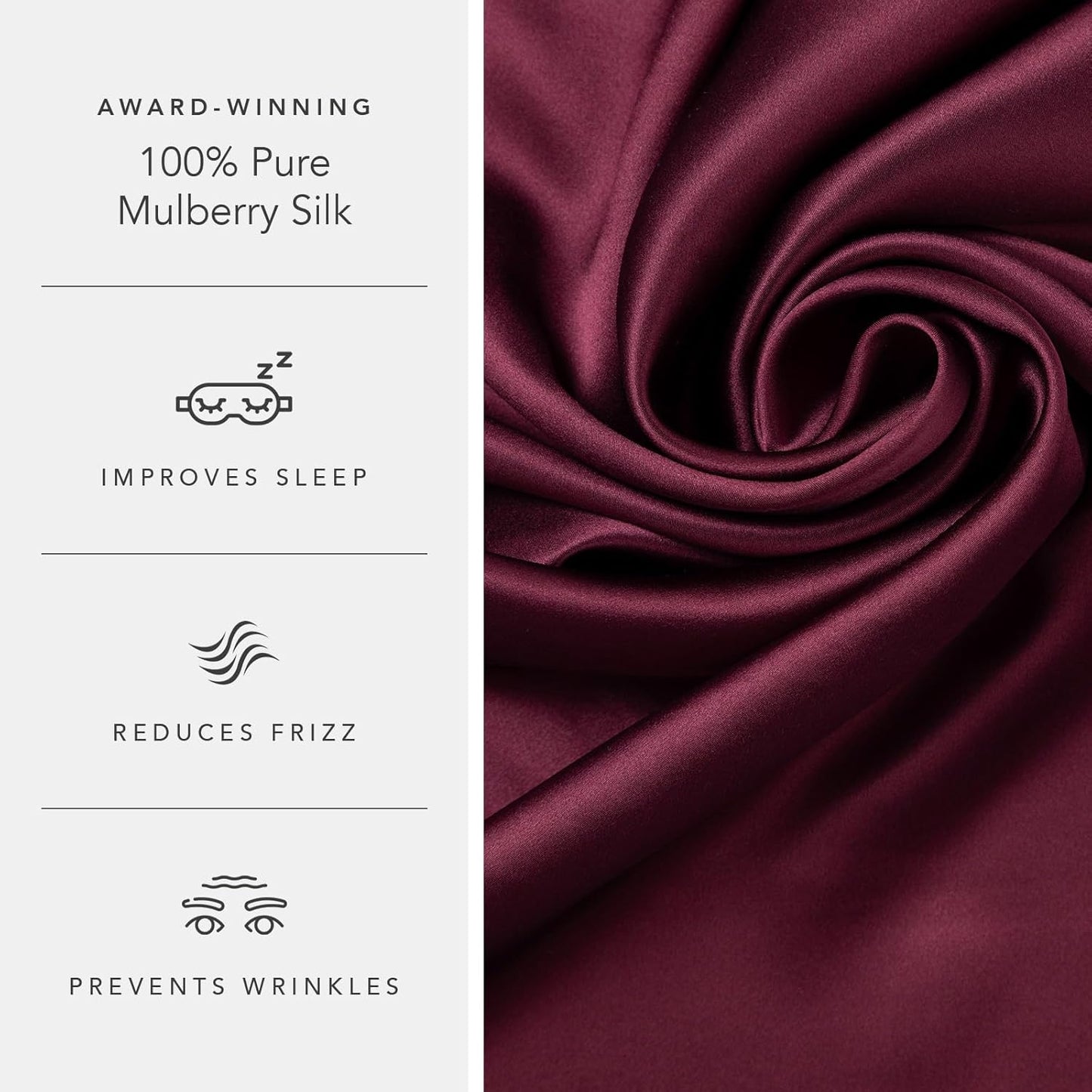 Fishers Finery 25mm 100% Pure Mulberry Silk Pillowcase (Red Standard 2 Pack)