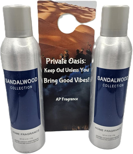AP Fragrance Belfair Oaks Room Fragrance Air Freshener Spray - Concentrated Sandalwood Deodorizer - 2 Pack