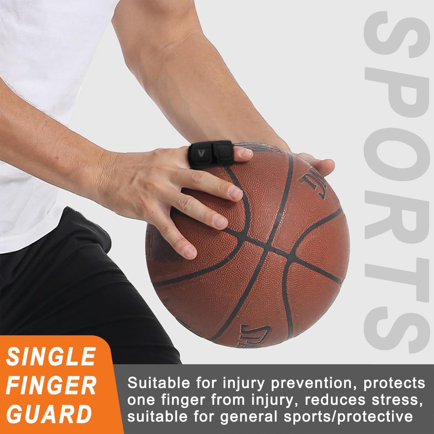 2PCS Finger Splints (No Metal Support) – Adjustable Compression Neoprene Finger Sleeves/Brace for Arthritis, Tendonitis & Pain Relief, Elastic Buddy Straps for Sports (Basketball, Tennis, Volleyball, Badminton) – Single Finger Design, S