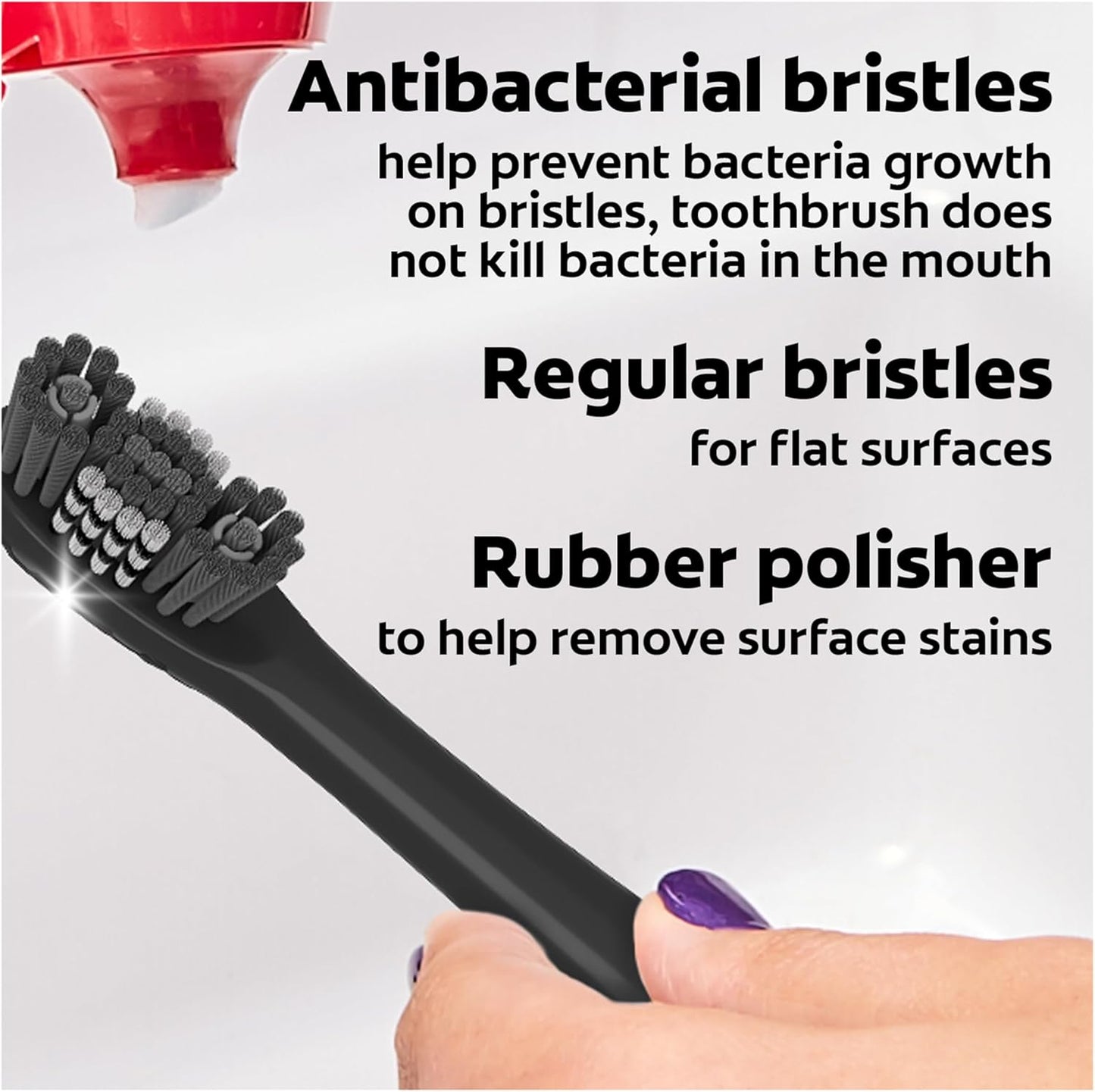 Colgate 360 Power Charcoal Replacement Toothbrush Heads, Works with Any 360 Battery Toothbrush, Features Soft Bristles and a Rubber Polisher on Each Replacement Head, 2 Pack