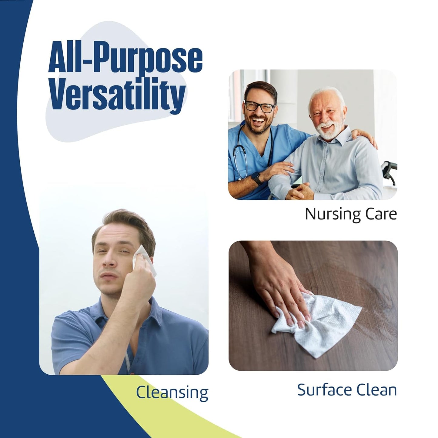 Adult Wipes for Elderly - Extra Large Extra Thick Disposable Washcloths for Adult Bathing & Shower Alternative - Fragrance-Free (4 Pack XXL)