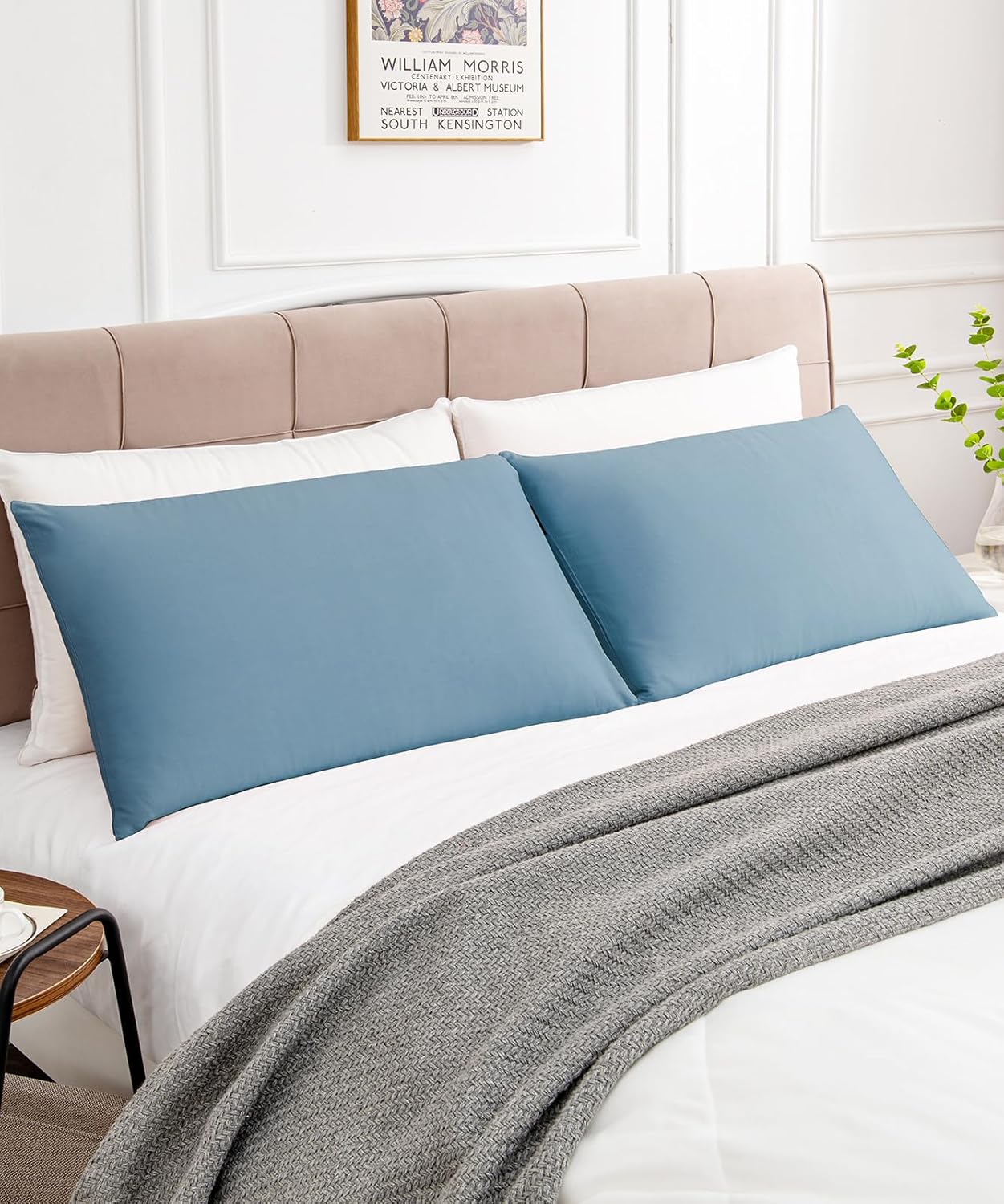 Warmstar Cotton Pillow Cases Queen Size Set of 2, 600 Thread Count Pillowcases 20x30 Inches, Soft Long Staple Cotton Pillowcases Breathable with Envelope Closure, Placid Blue