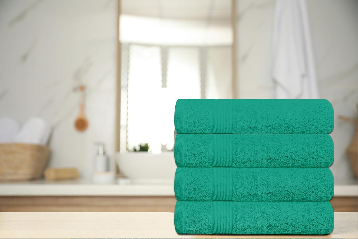 Premium Hand Towels Pack of 6 (16" x 30”) 100% Combed Ring Spun Cotton | Highly Absorbent Hand Towels Set | Ultra Soft for Home, Gym & Spa (Sea Green)