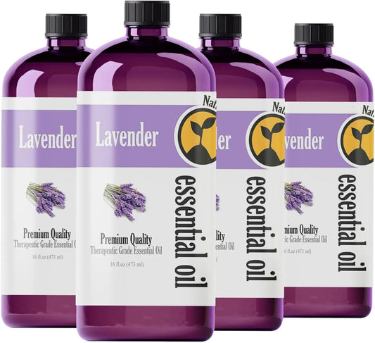 Pure Lavender Essential Oil Therapeutic Grade for Relaxation & Aromatherapy (4 Pack)