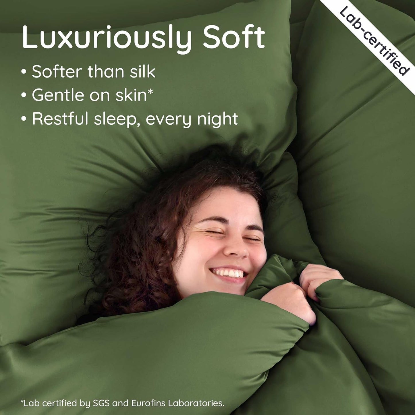 Bambaw 100% Viscose Derived from Bamboo Pillowcase King Size – Set of 2 Cooling Pillow Cases King with Envelope Closure, Breathable & Super Soft Pillow Cases (Olive)