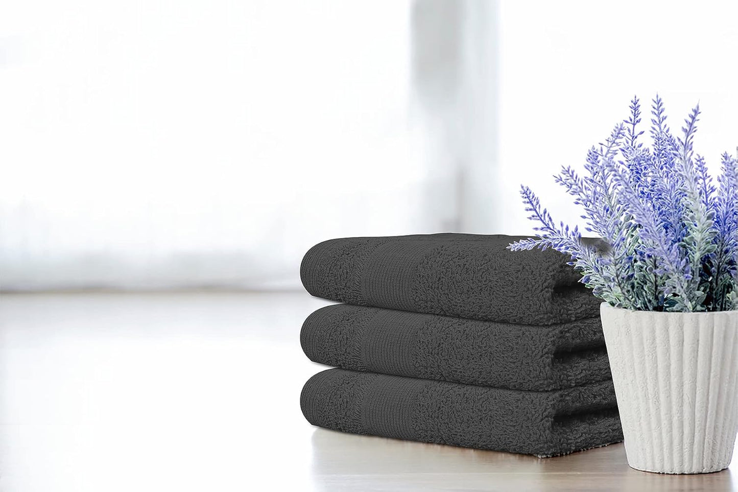 Premium Wash Cloths Pack of 12 (13" x 13") 100% Ring Spun Cotton | Luxury Washcloths | Ultra Soft Face Towels | Highly Absorbent Wash Cloths for face (Grey)