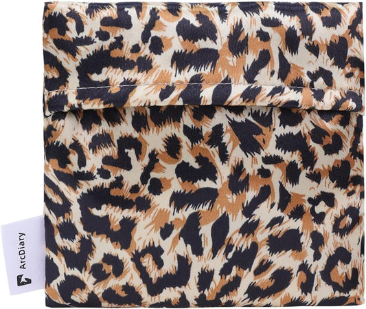 Period Bag for Teen Aged Girls, Portable Sanitary Pad Storage Bag for Teen Pads/Sanitary Napkins/Small Tampons, Feminine Menstrual Cup Pouch (Leopard A)