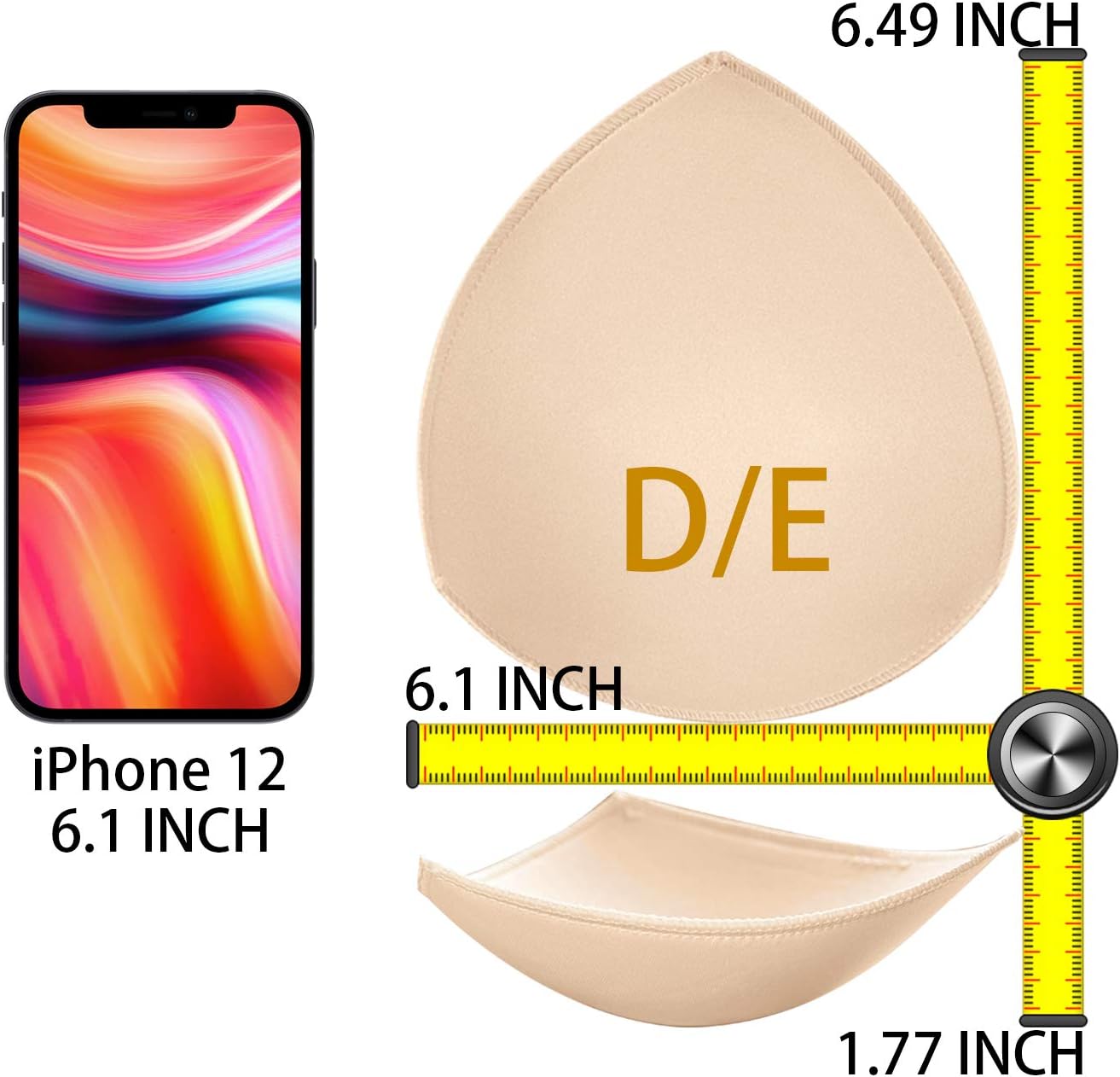 Bra Pad Insert,Removable Sport Bra Cup Triangle Breathable & Reusable Bra Pad for Yoga Bra,Swimsuits,Bikini