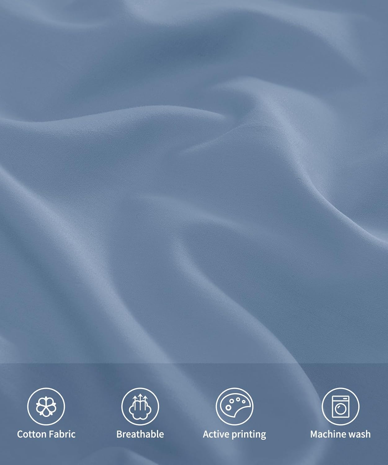 Warmstar Cotton Pillow Cases Queen Size Set of 2, 600 Thread Count Pillowcases 20x30 Inches, Soft Long Staple Cotton Pillowcases Breathable with Envelope Closure,Denim Blue