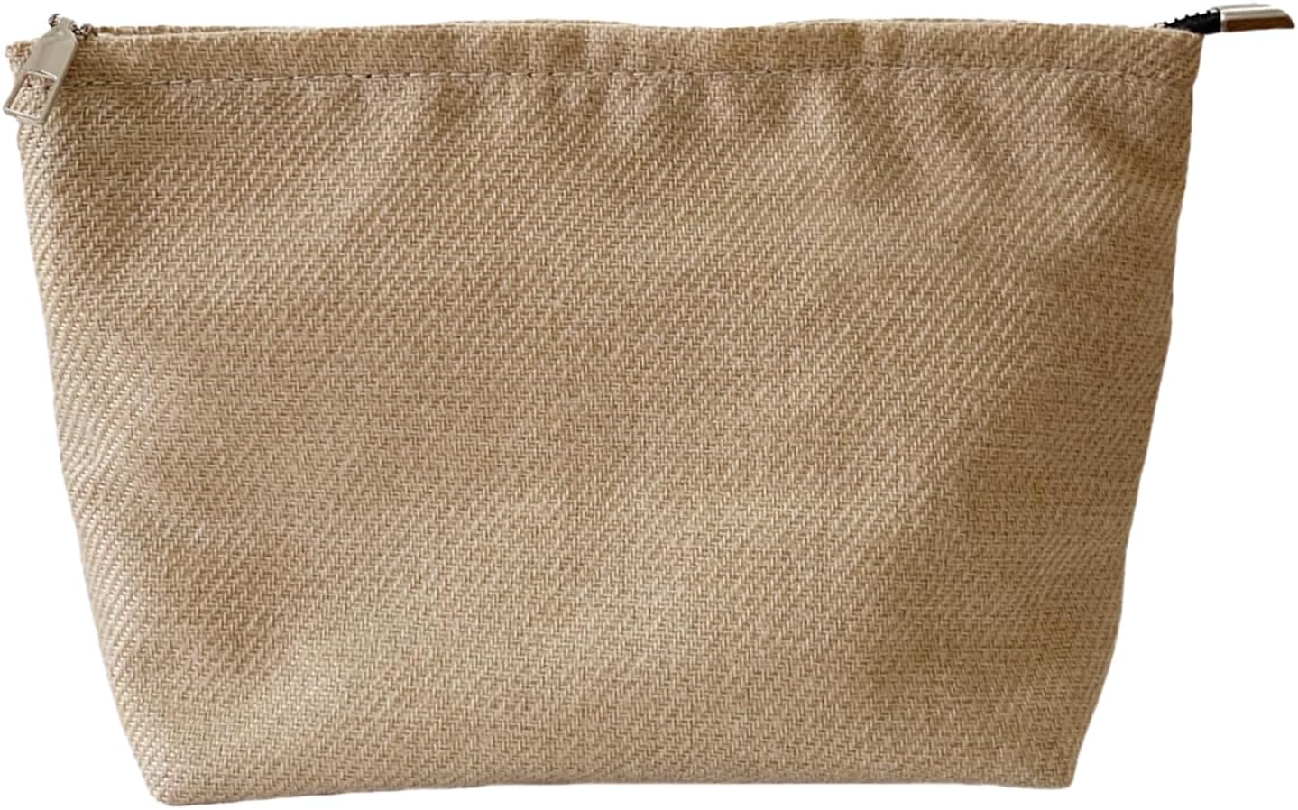 Bohemian Makeup Bag, Jute Cosmetic Bag, Large Zipper Pouch(10.6" * 7.1" * 2.8"), Solid Color Make Up Bag for Women, Perfect for Storing Makeup and Accessories, Makeup Bag for Daily Use Travel Gifting