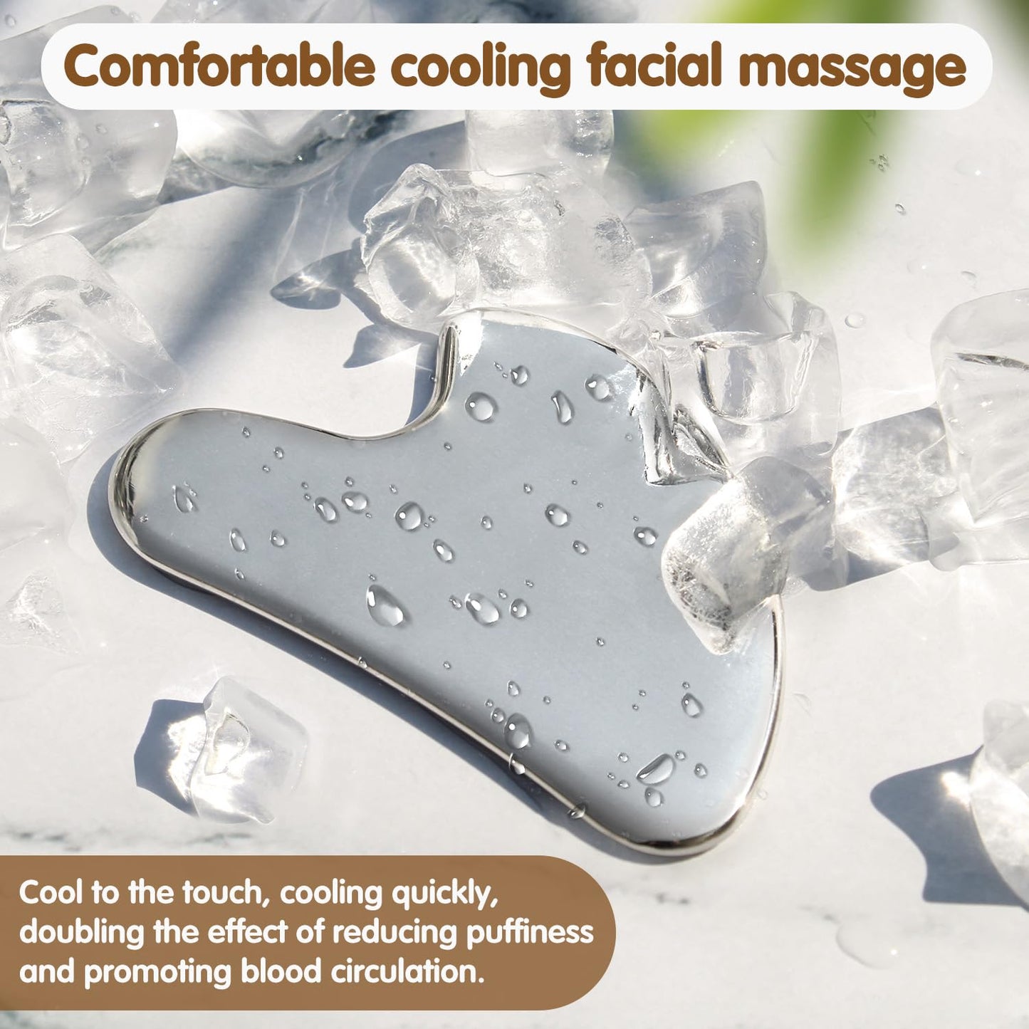 Flagest Stainless Steel Gua Sha Facial Tools - Face Massage Tools - Smooth Sturdy Metal Guasha Tool for Face Body Reduce Puffiness - Massage Scraper Heart Shape (Silver)