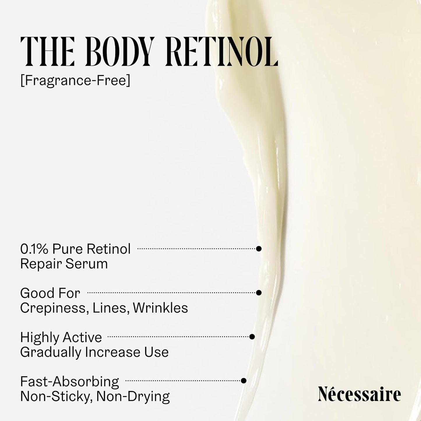 Nécessaire The Body Retinol - Firming Repair Serum + Retinol Body Lotion For Women & Men. Wrinkle + Line Prevention. 0.1% Pure + 10% AHA Crepey Skin Treatment. 5.1 oz