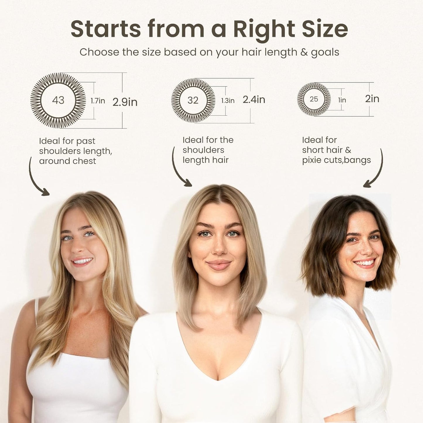 AIMIKE Round Brush for Blow Out, Small Round Hair Brush Nano Thermal Ceramic & Ionic Tech, for Blow Drying & Styling, Curling and Shine - 2.4 inch Barrel w/Boar Bristles