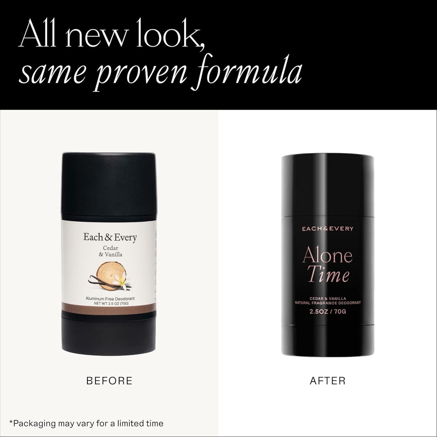 Each & Every Aluminum Free Deodorant for Men & Women, Cedar & Vanilla - All Natural Deodorant for Sensitive Skin, EWG Verified - Clean, Baking Soda Free, Plant-Based Fragrance - 2.5oz, 2 Pack