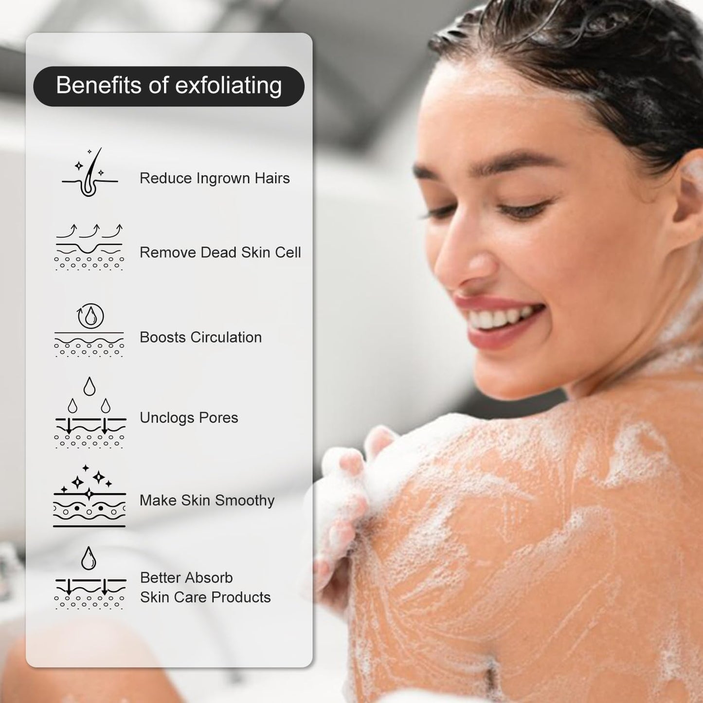 Exfoliating Glove - Korean Exfoliating Mitt - Exfoliating Body Scrubber, Body Exfoliator Scrubber, Viscose Fiber Shower Mitt, Dead Skin Remover for Smooth Skin, Self-Tan Prep & Removal, Peach