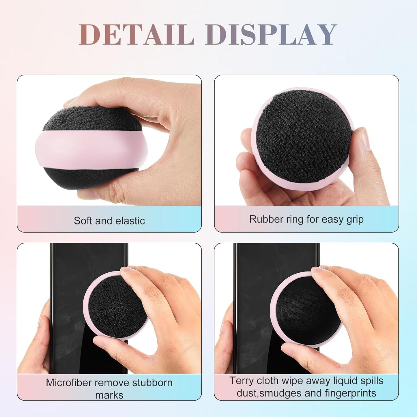 Suclain 4 Pack Christmas Touch Screen Cleaner Balls Phone Cleaning Ball Microfiber Touch Car Screen Glass Cleaner for Computer Laptop Phone Monitor