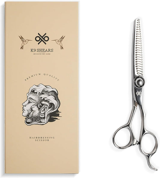 K9 6" 3-in-1 Professional Thinning Shears – Adjustable Thinning Rate (15%, 25%, 35%), Barber Shears Made with Premium VG10 Steel, Lightweight, Razor-Sharp, Ergonomic Handle for Hairstylists