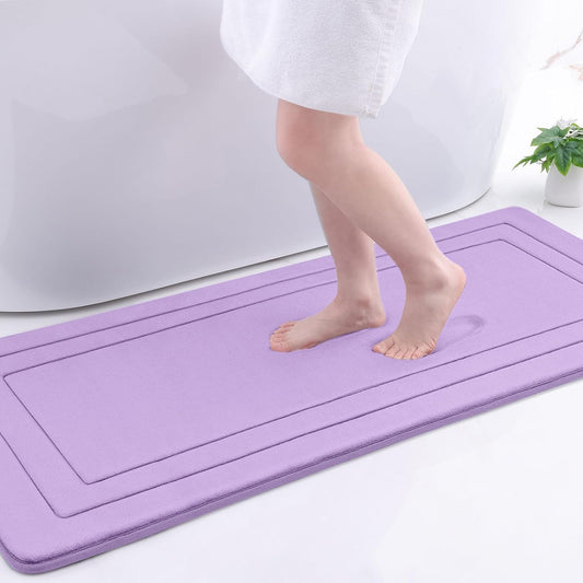 Arotive Memory Foam Bathroom Rug Mat 54x24, Ultra Soft and Absorbent Bath Mat, Machine Wash Dry, Comfortable Bath Rug Carpet for Bathroom Floor, Tub and Shower, Lavender