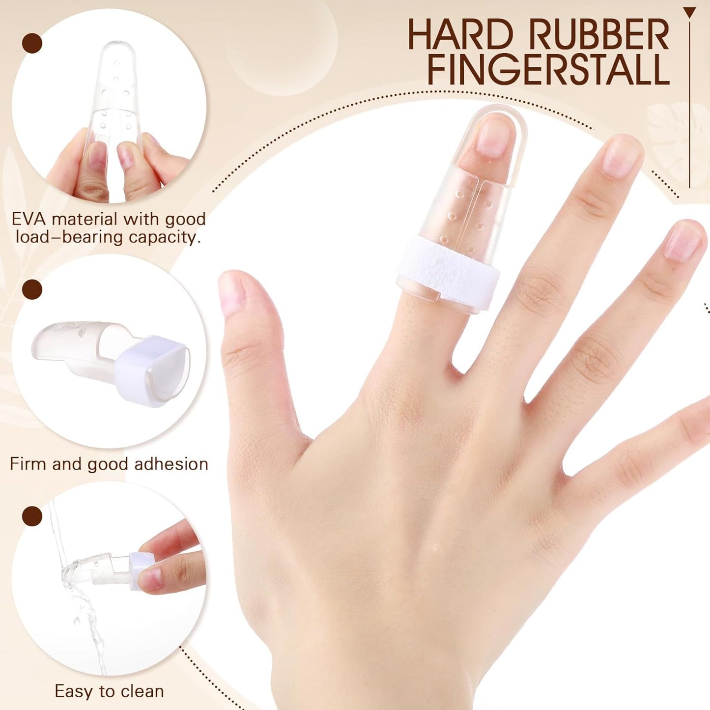 BBTO 10 Pcs Mallet Finger Splint, 5 Sizes Finger Support Brace Stabilizer Straightener Plastic Fingertip Protectors Arthritis Knuckle Immobilization for Thumb Pinky Middle Index Ring(Transparent)