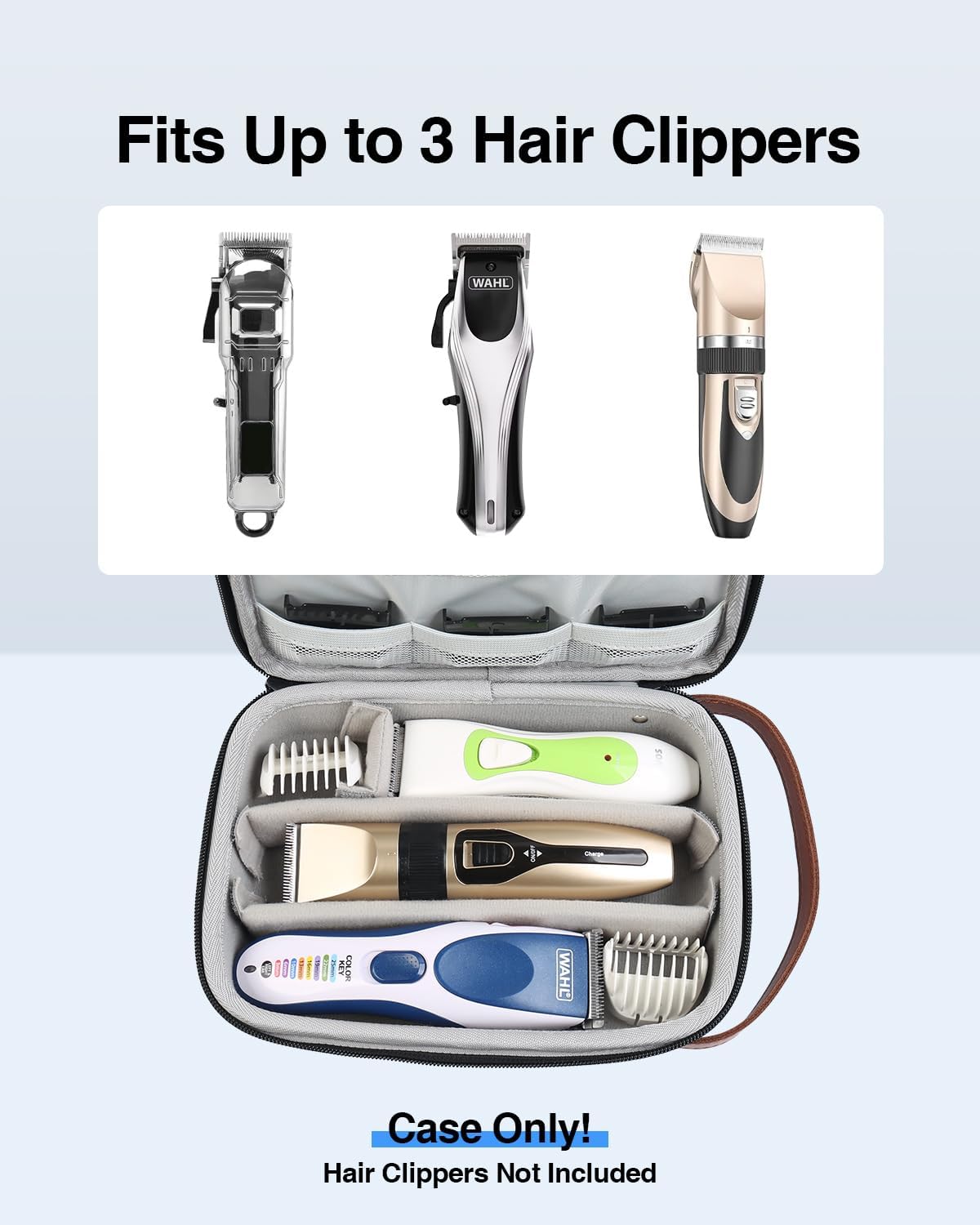 Luxtude Hair Clipper Case Travel, Portable Barber Cases, Hard Barbers Bags for Clippers and Supplies, Sturdy Trimmer Bag, Barbers Accessories for Wahl 5Star/Hatteker/Oneisal/Andis Grooming (Case Only)