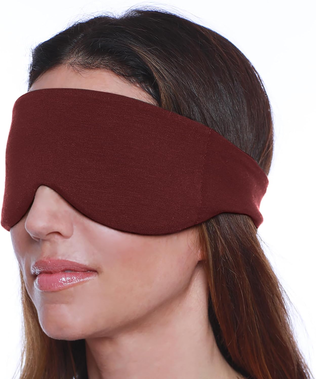 Happyluxe Escape Sleep Mask - Buttery Soft Airplane Eye Mask for Sleeping or Napping in Bed. Machine Washable. - Cabernet Red, Made in USA